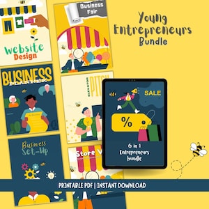 Young Entrepreneurs Bundle, 6 in 1 Business Planner, Website Design for Small Business, Small Business Tools, Business Setup, Store Visit