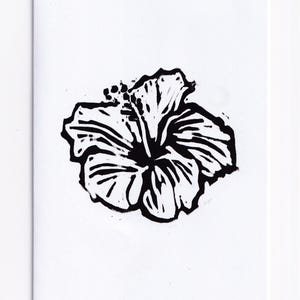 Hibiskus-Karte Get well Feel Better Karte Just weil Denken an Sie Karte Geburtstag Hand gedruckt Florida Hawaii Flower Lover