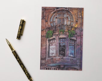 Balcony Drawing Postcard