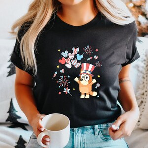 Happy 4TH Of July , Fourth of July Cartoon Shirt, Blue Dog Shirt