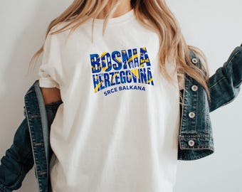 Bosnia and Herzegovina Soccer Shirt, Srce Balkana 2026 World Cup Fan Tee, Retro Bosnia Football Pride, Sports Fan Gift, World Soccer Cup Top