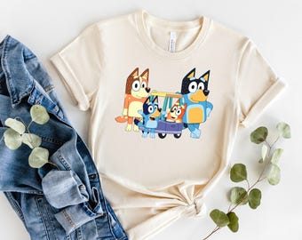 Blue Dog Shirt,Blue Dog family Shirt, Cartoon Shirt, Blue Dog friends Shirt Couple Shirt bl