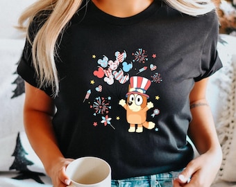Happy 4TH Of July , Fourth of July Cartoon Shirt, Blue Dog Shirt