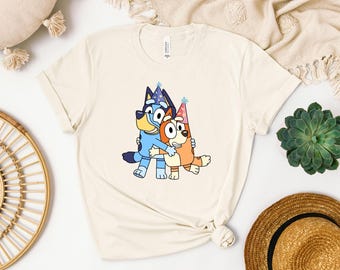 Blue Dog Shirt,Blue Dog family Shirt, Cartoon Shirt, Blue Dog friends Shirt Couple Shirt