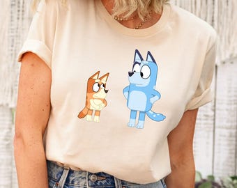 Blue Dog Shirt,Blue Dog family Shirt, Cartoon Shirt, Blue Dog friends Shirt Couple Shirt bl