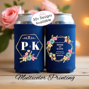 Custom Wedding Can Cooler, Personalized Coolie, Beer Holder, Wedding Party Gifts, Wedding Favors, Personalized Bridesmaid Can Cooler Favors