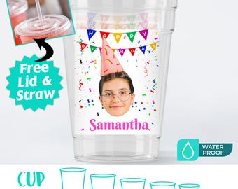 Personalized Photo Birthday Cups: Custom Printed Party Decorations