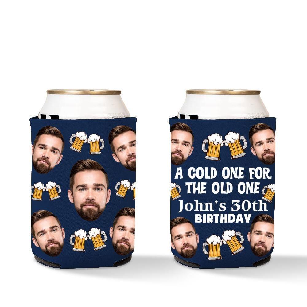 Funny Birthday Party Favors, Custom photo birthday cheers and beers birthday - 30th, 40th, 50th, 60th, 70th, 80th, 90th birthday