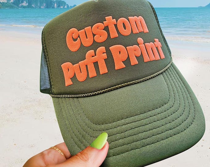 Pool Day with Puff White Vinyl on Neon Pink Foam Trucker Hat