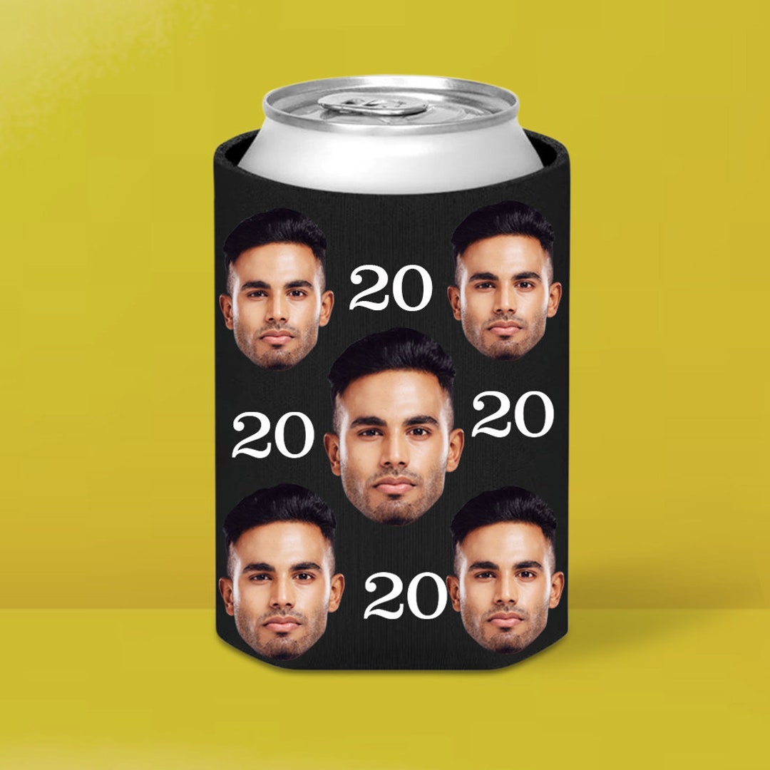 Personalized Birthday Can Coolers - Bulk 70-Pack, Custom Photo/Name/Year, Black & Gold - View #6
