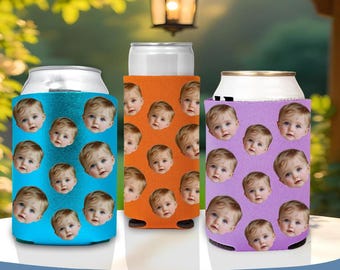 Custom picture can cooler, Funny birthday favor, Personalized Photo Can Coolers, Funny photo can cooler, Personalized photo gifts