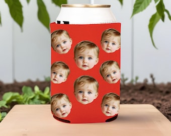 Enfriadores de latas personalizados con foto, recuerdo de cumpleaños personalizado, enfriador de latas personalizado con foto de bebé, enfriador de latas personalizado para fiestas de cumpleaños.
