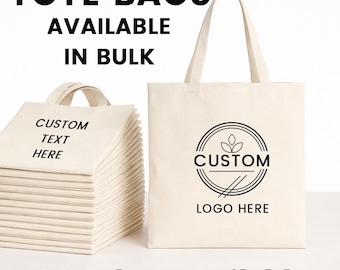 Bolsas de tela con logotipo personalizado, reutilizables y a granel para regalos de fiesta.