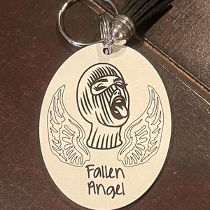 Fallen Angel keychain, bondage hood keychain, keychain, lifestyle keychain