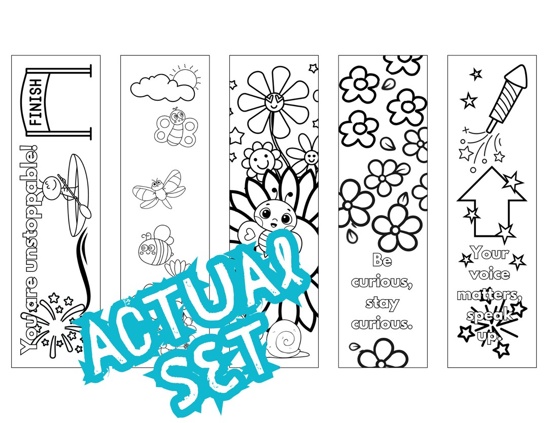 Kids Printable Bookmarks Digitable Bookmark Set Positive Affirmations