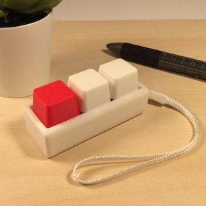 Minimalist Ergonomic Keyboard Fidget with Linear Mechanical Switches - White