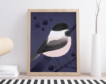 Bird Modern Art Print, Colorful Giclée Contemporary Wall Art, Bird Poster House Warming Gift, Living Room Office Home Decor