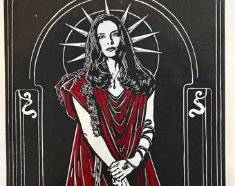 Buffy the Vampire Slayer Lino Print A3 – Re-vamped with Juliet Landau “The Seer” print