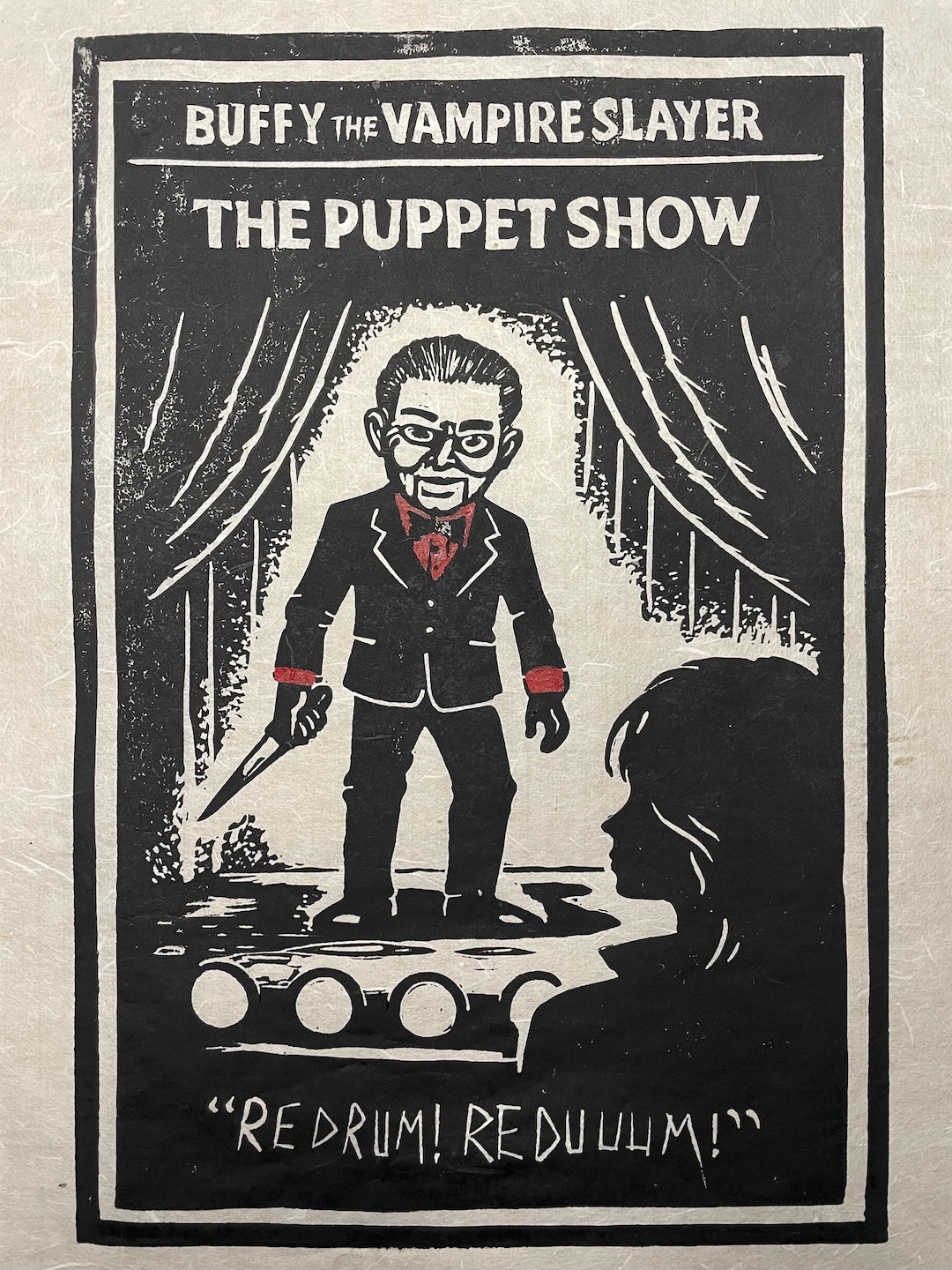 Slayer Print Puppet Buffy the Vampire Slayer - Lino Print -season 1, Ep9 - the Puppet Show ...
