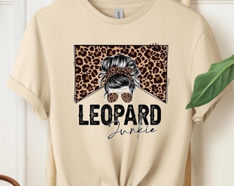 Leopard Junkie Shirt, Leopard Print Shirt, Women's Clothing Shirt, Gift For Mom, , Western Girl Shirt, Western Country Leopard,
