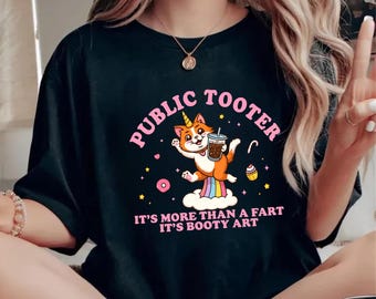 Comfort Colors*  Public Tooter Retro Fart T-Shirt, Unhinged Humor Meme Tee, Funny Gag Gift Shirt, Funny Gag Gift, Embarrassing Gen Z Meme