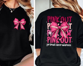 Football Pink Out Shirt, Breast Cancer Awareness Tee, Tackle Cancer Game Day Shirt, Pink Ribbon Football, Women Football Fan Top, Game Day