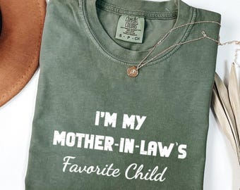 Camiseta infantil con el texto "Comfort Colors" (con texto en inglés "Suegra"), divertida camiseta juvenil con humor familiar, regalo sarcástico para mamá, hija e hijo, informal y bonita.