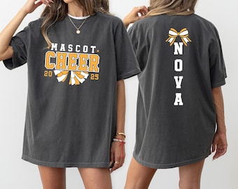 Comfort Colors* Custom Cheer Team Name Shirt, Personalized Cheerleader Gift, Cheer Mom with Name T-shirt, Cheer Competition Outfit Baseball
