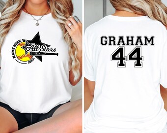 All Stars Softball Shirt, Custom Softball Name Shirt, Retro Softball Shirt, Softball Teams Shirt, Ballpark Shirt, Softball Season Gift Sport