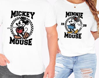 Retro Mickey And Minnie Mouse, Disney Couple Matching Outfit, Valentine Trip Shirt, Vintage Disney Love, Cute Cartoon Style, Magic Kingdom