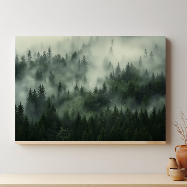 Wall Art, Landscape Canvas Wall Art, Forest Mountain Nature Photography Print, Home Artwork Decoration for Living Room, Bedroom, Kitchen, P2
