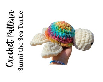 Crochet Sunni the Sea Turtle pattern - crochet turtle - digital download - amigurumi pattern