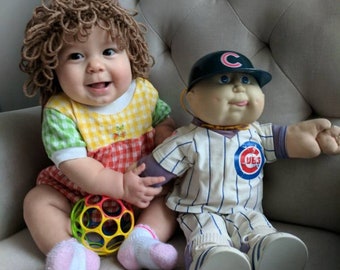 Chapeau Cabbage Patch, perruque Cabbage Patch au crochet, chapeau bébé, déguisement d'Halloween, costume au crochet, bébé Cabbage Patch