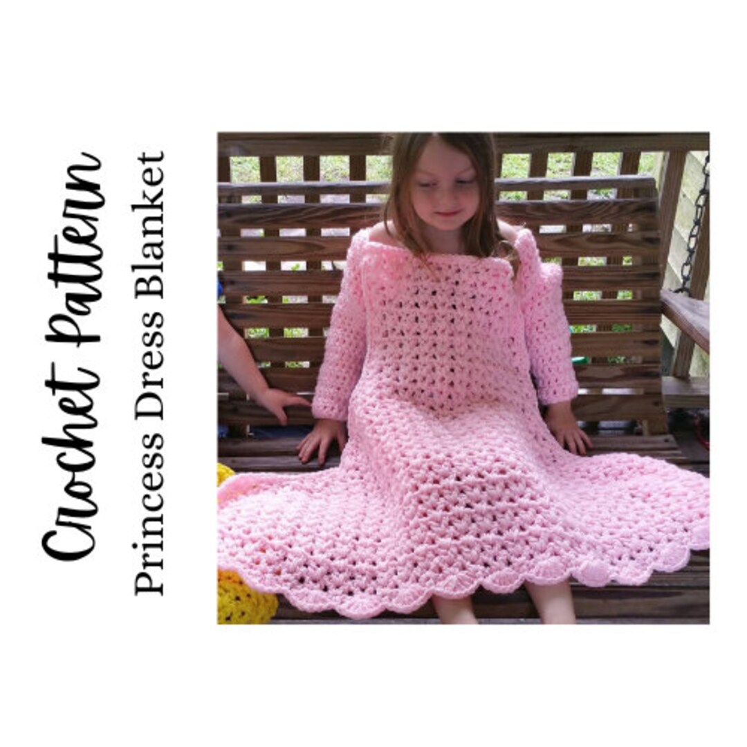 Princess Inspired Dress Blanket Pattern, Crochet Blanket Pattern