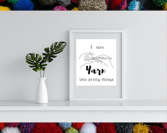 Crochet wall art, craft room decor, crochet, wall art, digital prints