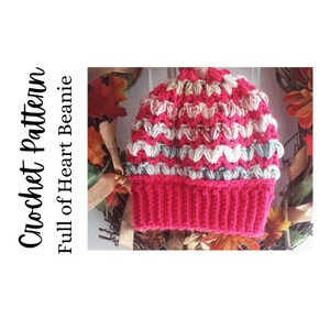 Full of Heart Beanie Crochet Pattern 2 n 1, Crochet Beanie Pattern, Digital Download, Cup Cozy Pattern