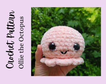 Crochet Ollie the Octopus pattern - crochet octopus - digital download - amigurumi pattern