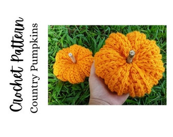 Crochet Country Pumpkin Pattern, digital download