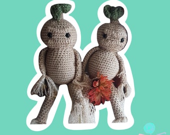 Peluche de mandrágora, muñeca de crochet, amigurumi, juguete de crochet, peluches