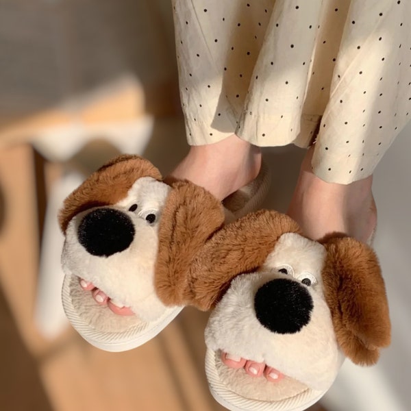 Cute Cartoon Animal Plush Slippers for Men and Women - Winter 2023 Cozy Indoor House Shoes