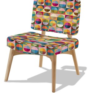 Gumball Upholstery Fabric by the Yard | Colorful Bauhaus Circle Print | Bold Chair Sofa Headboard | Performance Velvet Linen Canvas | USA bild 4