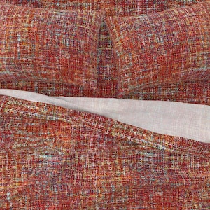 Fiery Rust Red and Orange Coordinating Sheet Set, Modern Bedding, Autumnal Linens Designed by Victoria Bright Home