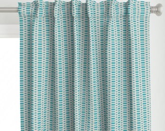 Equine Inspired Turquoise Curtains, Farmhouse Window Treatments, Horse Tack Design by Victoria Bright Home