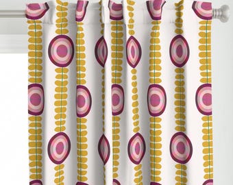 Swedish Love Flower Curtains, Maximalist Window Treatments, Curtain Panels Designed by Victoria Bright Home