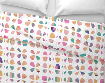 Abstract Butterfly Bug Art Kids Duvet Cover with Optional Shams, Fun Bedding, Bohemian Decor by Victoria Bright Home
