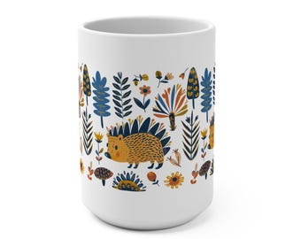 Cute Woodland Porcupine Woodsy Coffee or Tea Mug 15oz