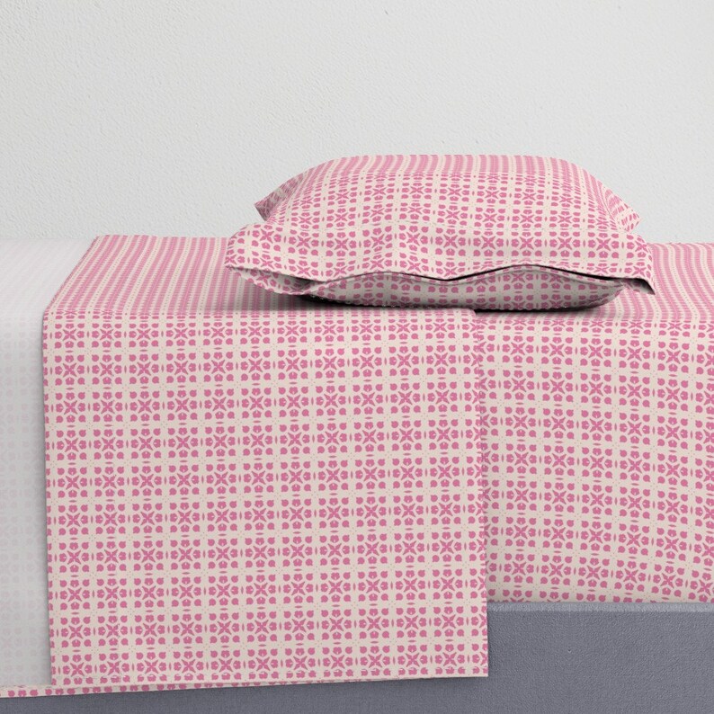 Pink Italian Cotton Sateen Sheet Set, Shabby Chic Bedding - Etsy