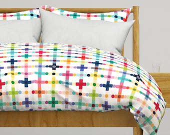 Scandinavian Mid Century Modern Duvet Cover Retro Geometric Pattern Bedding
