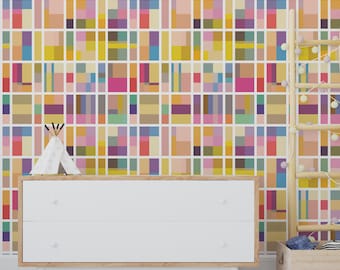 Mid Century Modern Barbie-Inspired Peel and Stick Wallpaper, Removeable Sixties and Seventies Retro Design by Victoria Bright Home