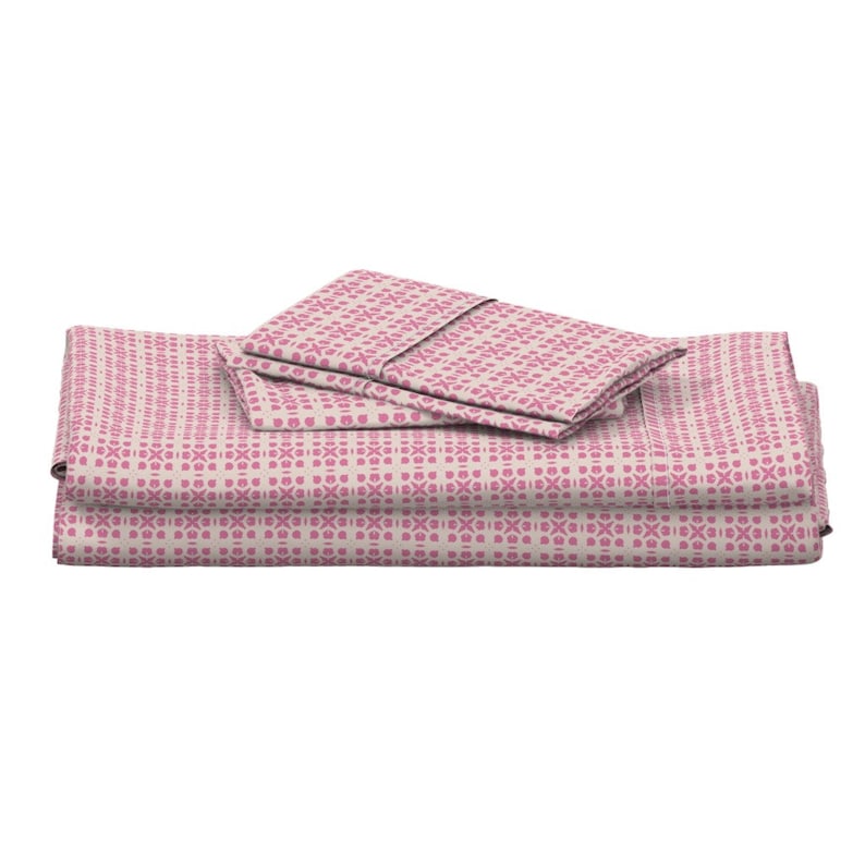 Pink Italian Cotton Sateen Sheet Set, Shabby Chic Bedding - Etsy